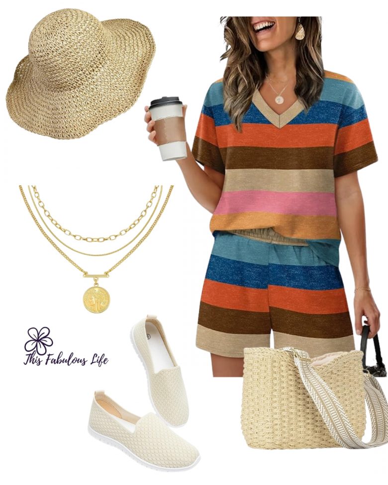 Cute casual two piece summer short set