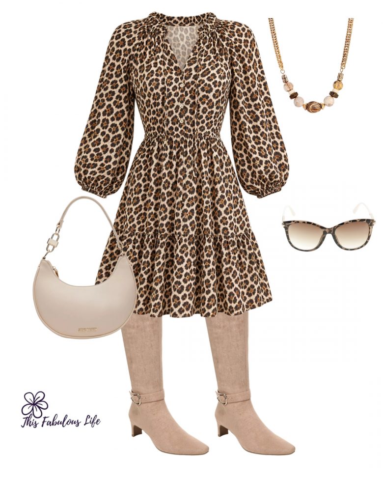 Animal print outfit for women over 40