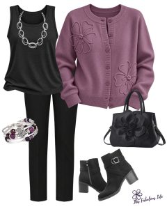 Purple Cardigan for Fall