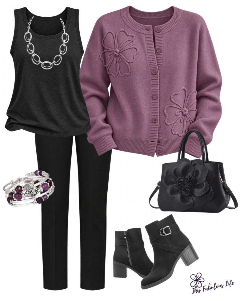 Purple Cardigan for Fall
