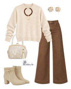 Neutral Fall Outfit for women over 40