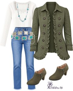 Cute Fall outfit for women over 40