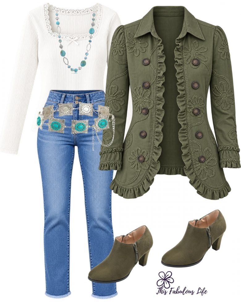 Cute Fall outfit for women over 40
