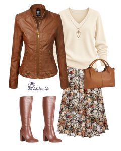 Brown Fall Skirt Outfit